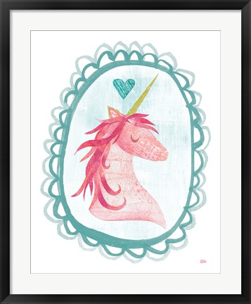 Framed Unicorn Magic I with Border Print