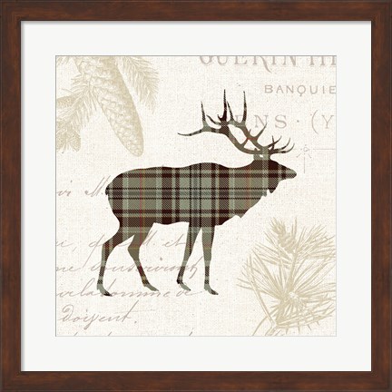 Framed Plaid Lodge III Tan Print