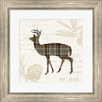 Framed Plaid Lodge II Tan Print