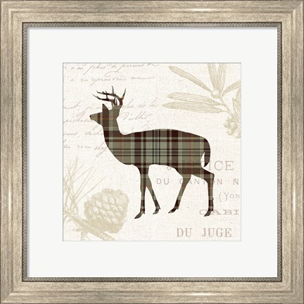 Framed Plaid Lodge II Tan Print