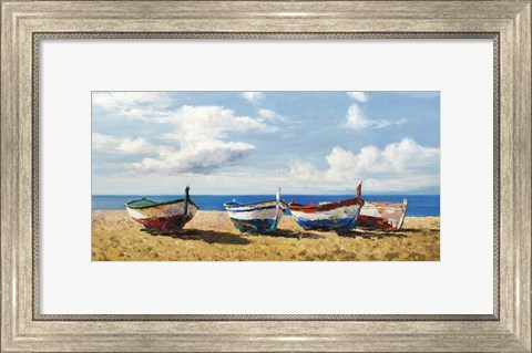 Framed Boats on the Beach Print