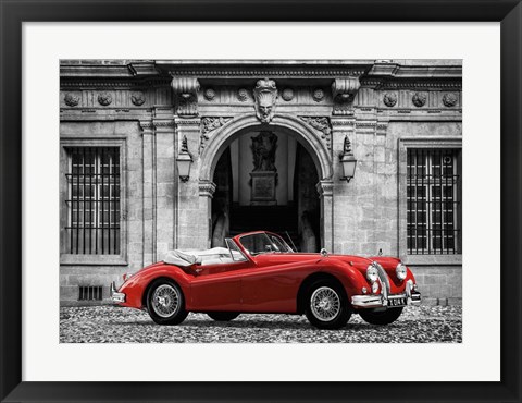 Framed Luxury Car in front of Classic Palace Print