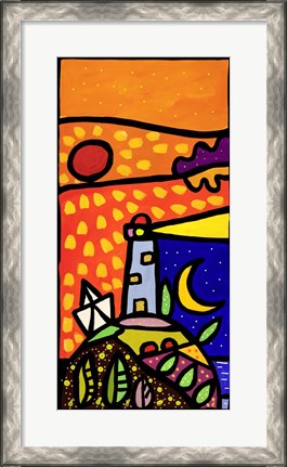 Framed Faro nella Notte Print