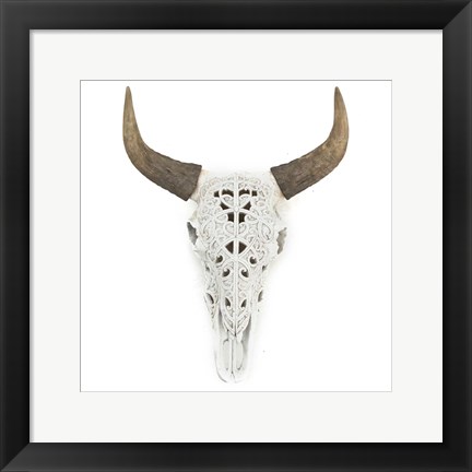 Framed Ox Skull Print