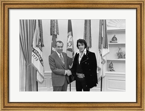 Framed Elvis-Nixon Print