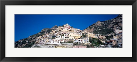 Framed Town on mountains, Positano, Amalfi Coast, Campania, Italy Print