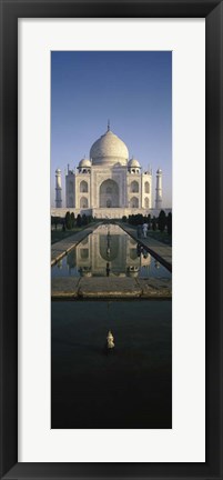 Framed Reflection of a Mausoleum in Water, Taj Mahal, Agra, India Print