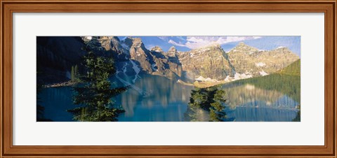 Framed Reflection of Trees in Water, Moraine Lake, Banff National Park, Alberta, Canada Print