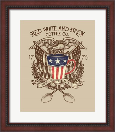 Framed Red, White &amp; Brew Print