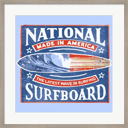 Framed National Surfboard Print