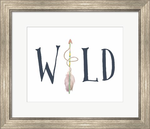 Framed Navy and Pink Wild Arrow Print
