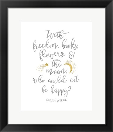 Framed Oscar Wilde Freedom Quote Print