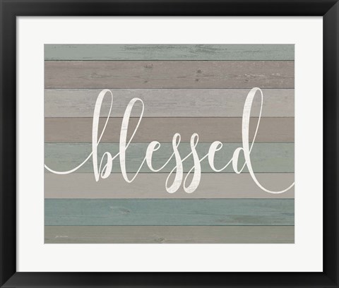 Framed Rustic Blessed Script Print