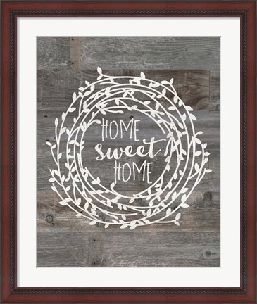Framed Rustic Home Sweet Home Print