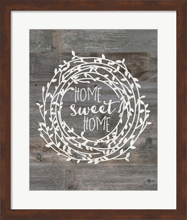 Framed Rustic Home Sweet Home Print