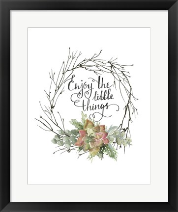 Framed Little Things Wreath Print
