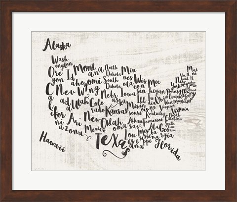 Framed Scripted Map Print