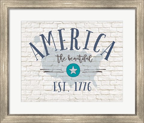 Framed America Brick Print