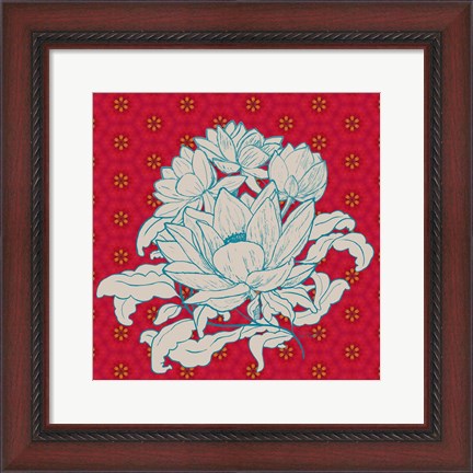 Framed Lotus Bouquet I Print