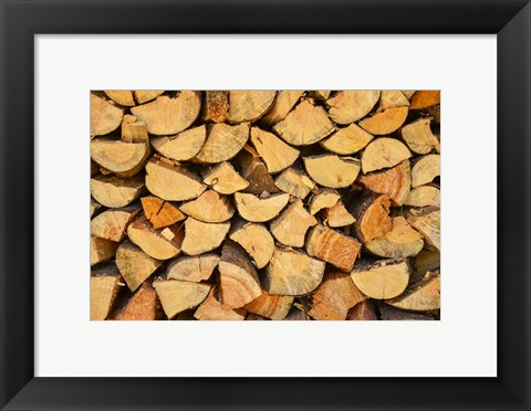 Framed Wood Pile I Print