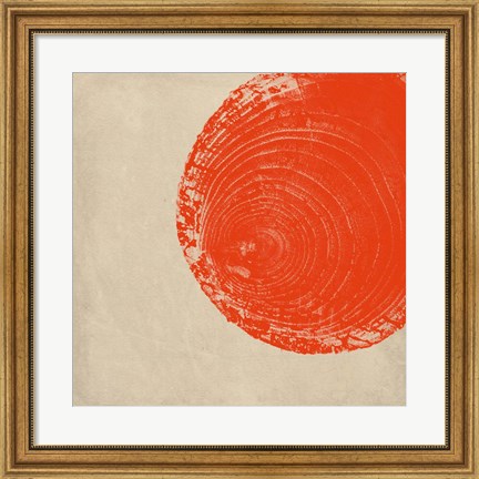 Framed Tree Stump Tangerine Print