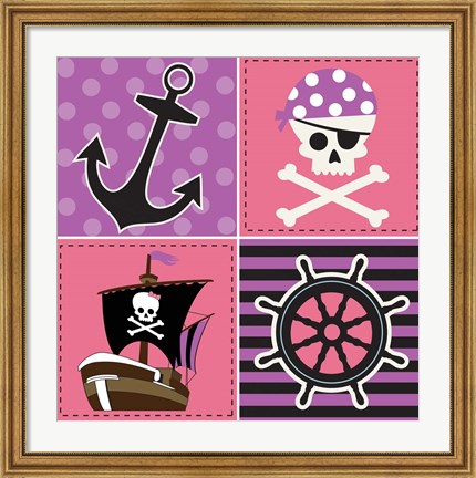 Framed Ahoy Pirate Girl II Print