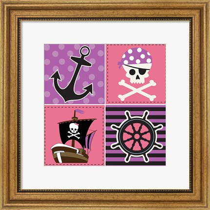 Framed Ahoy Pirate Girl II Print