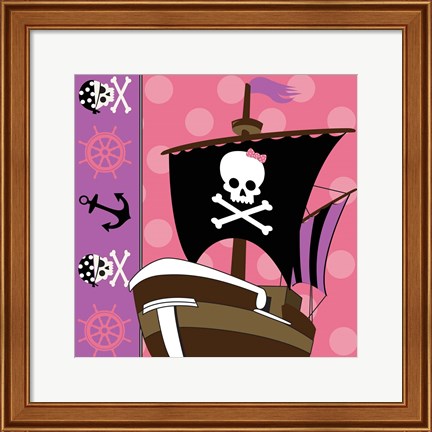 Framed Ahoy Pirate Girl V Print