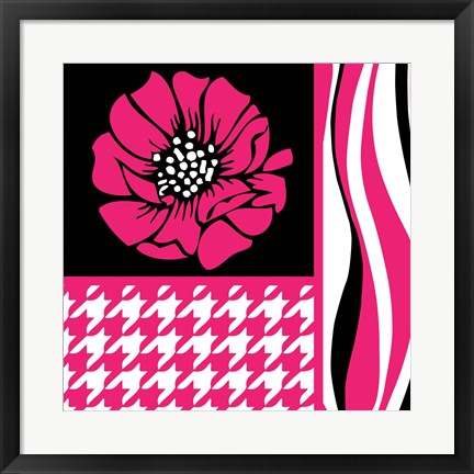 Framed Bold Pink Flower IX Print
