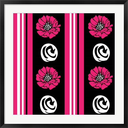 Framed Bold Pink Flower XII Print