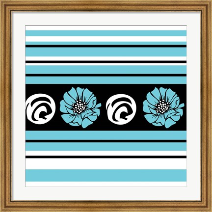 Framed Bold Turquoise Flower II Print