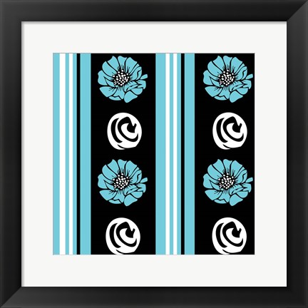 Framed Bold Turquoise Flower XII Print