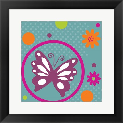Framed Butterflies and Blooms Lively VII Print
