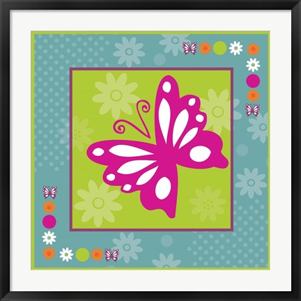 Framed Butterflies and Blooms Lively XII Print