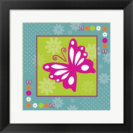Framed Butterflies and Blooms Lively XII Print