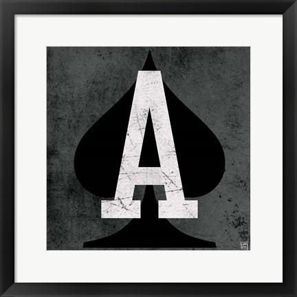 Framed Ace of Spades Gray Print