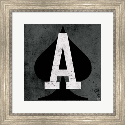 Framed Ace of Spades Gray Print