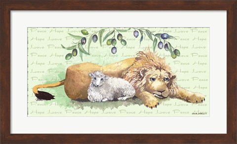 Framed Lion and Lamb Print