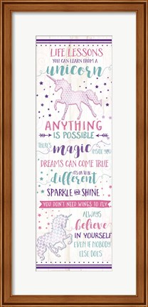 Framed Life Lessons from a Unicorn Print