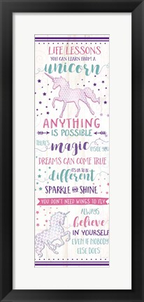 Framed Life Lessons from a Unicorn Print