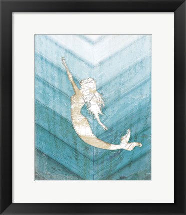 Framed Coastal Mermaid I Print