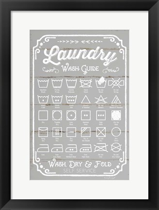 Framed Laundry Wash Guide Print