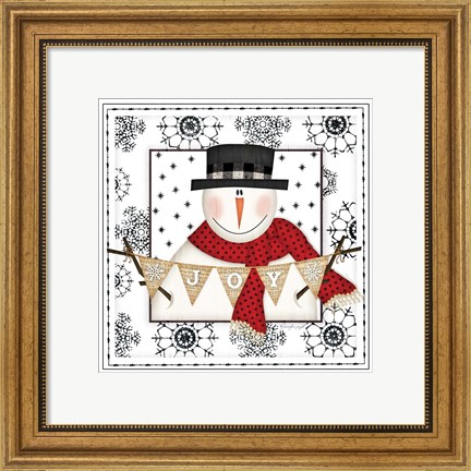 Framed Snowman Snowflake IV Print