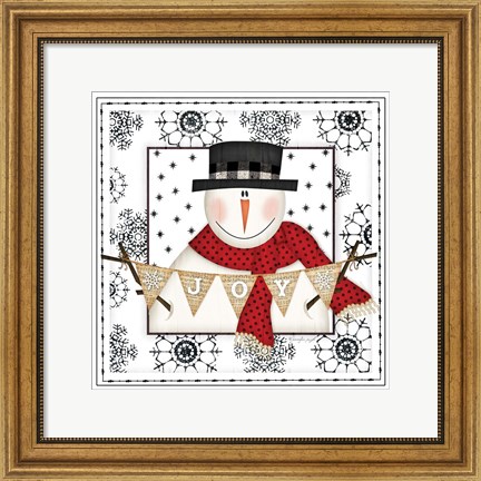 Framed Snowman Snowflake IV Print