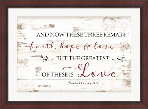 Framed 1 Corinthians 13:13 Print