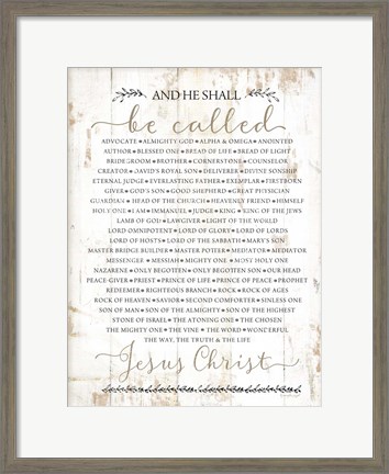 Framed Names of Christ Print