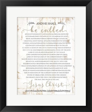 Framed Names of Christ Print