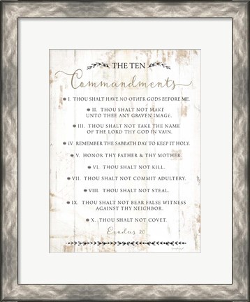 Framed Ten Commandments Print