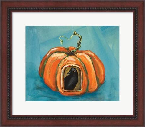 Framed Pumpkin &amp; Crow Print