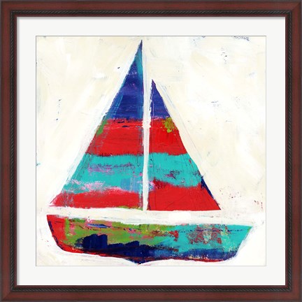 Framed Sailboat Stripe Print